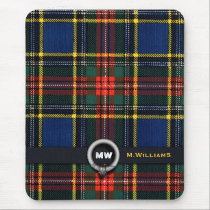 Macbethtartan-Monogramm Mousepad