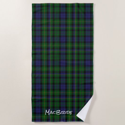 MacBride Clan Tartan Kariert Beach Handtuch (Vorderseite)