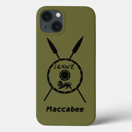 Maccabee Schild und Speere Case-Mate iPhone Hülle (Rückseite)