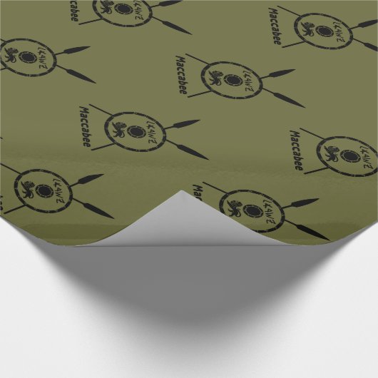 Maccabee Schild und Speere Geschenkpapier (Ecke)