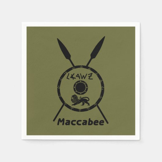 Maccabee Schild und Speere Serviette (Vorderseite)