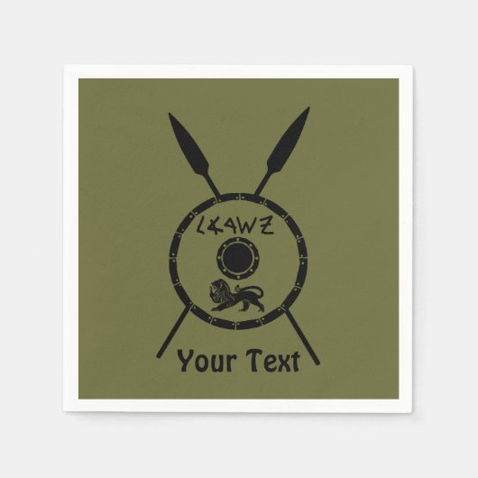 Maccabee Schild und Speere Serviette (Vorderseite)