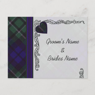 MacCallum Scottish Tartan Heart Design RSVP Karte