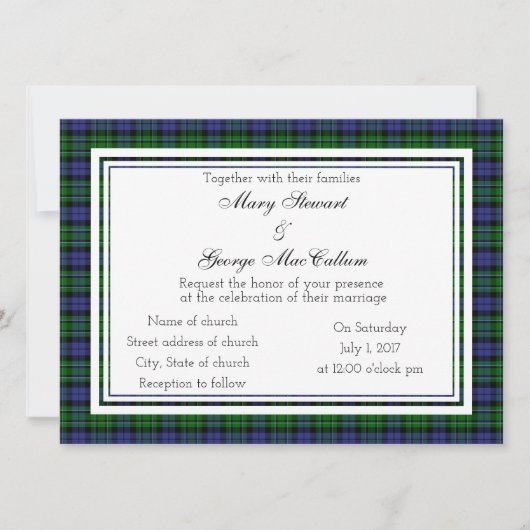 MacCallum Scottish Wedding Einladung (Vorderseite)