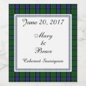 MacCallum Scottish Wedding Wine Label Weinetikett (Einzelnes Label)