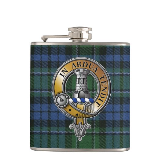 MacCallum Tartan & Abzeichen Flachmann (Vorderseite)