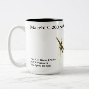 Macchi C.200 Saetta Flugzeug-Tasse Zweifarbige Tasse
