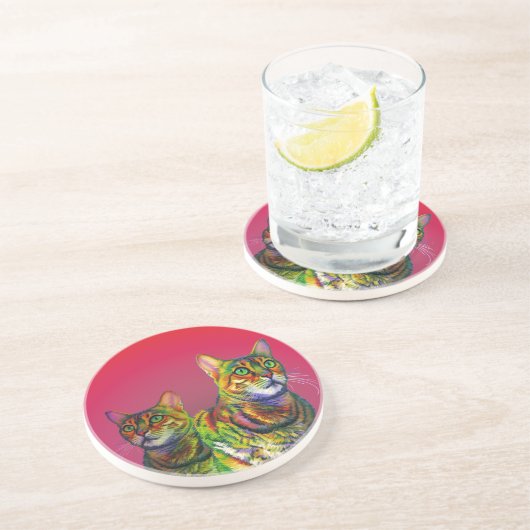 Macchi Cats Sandstone Untersetzer (Seite)