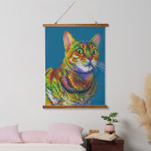 Macchi Kitty in Unglauben Wandteppich Mit Holzrahmen (Schlafzimmer)