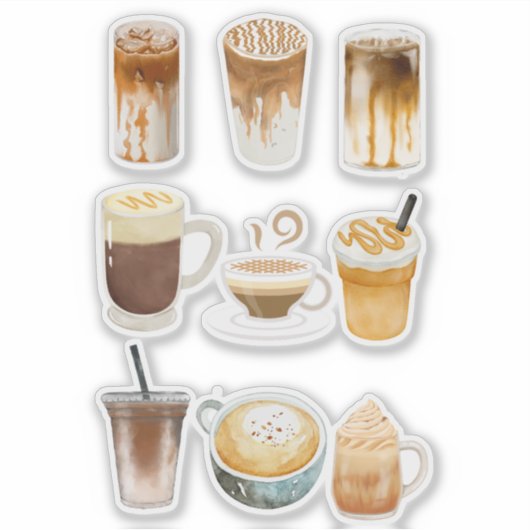 Macchiato Collage Aufkleber (Vorderseite)