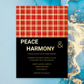 MacClan Tartan Red Black Gold Muster Hochzeit Folieneinladung