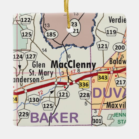 MacClenny Florida Map Keramikornament (Vorderseite)