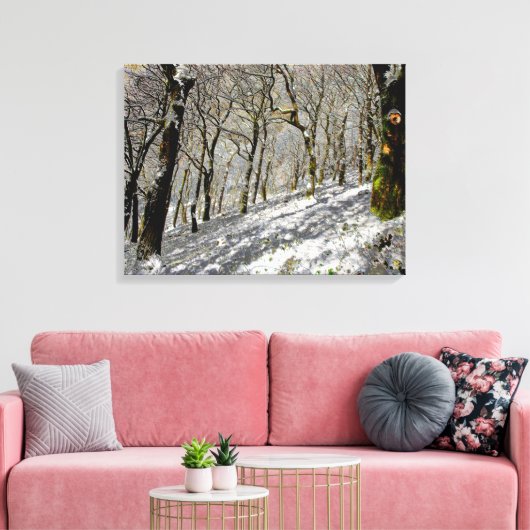 Macclesfield Forest Winter Card Akrobielle Printwe Leinwanddruck (Insitu (Wohnzimmer))