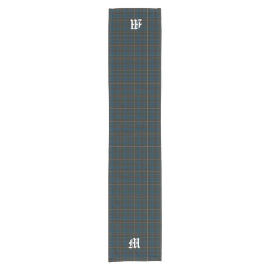 MacConnell Clan Tartan Kariert Mit Monogramm Kurzer Tischläufer (Vorderseite)