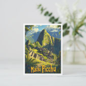 Maccu Pichu Cusco Peru Vintage Reise Illustration Postkarte (Stehend Vorderseite)