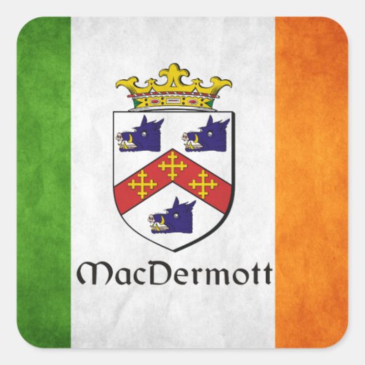 MacDermott Irish Quadratischer Aufkleber (Vorderseite)