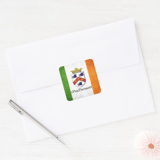 MacDermott Irish Quadratischer Aufkleber (Umschlag)