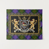 MacDonald Clan Abzeichen & Motto mit Löwen Wandteppich (Vorderseite (Horizontal))