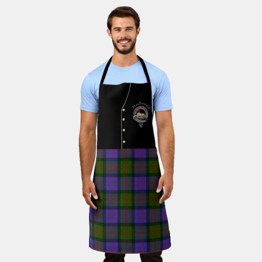 MacDonald Clan Abzeichen & Tartan Kilt Schürze (Getragen)