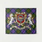 MacDonald Clan Abzeichen & Unicorns mit Tartan Wandteppich (Vorderseite (Horizontal))