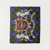 MacDonald Clan Abzeichen & Unicorns mit Tartan Wandteppich (Vorderseite)