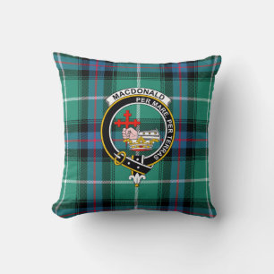 MacDonald Clan Tartan, Abzeichen und Motto Kissen