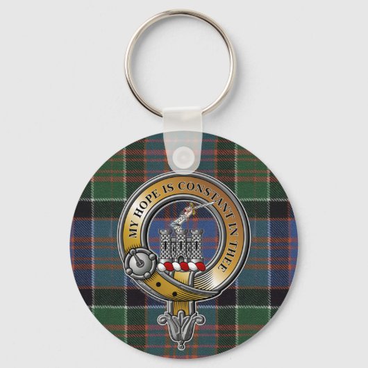 MacDonald Clanranald Tartan & Abzeichen Schlüsselanhänger (Vorderseite)