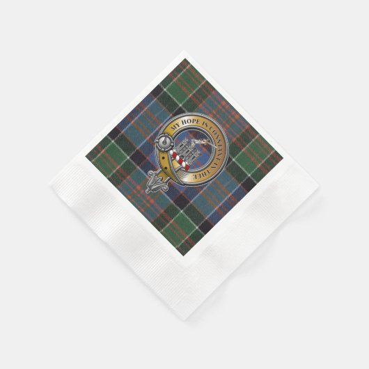 MacDonald Clanranald Tartan & Abzeichen Serviette (Ecke)