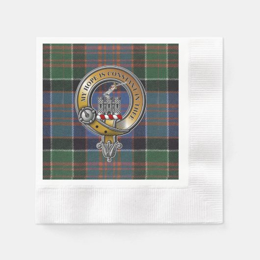 MacDonald Clanranald Tartan & Abzeichen Serviette (Vorderseite)