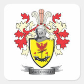 MacDonald-Familienwappen-Wappen Quadratischer Aufkleber (Vorderseite)