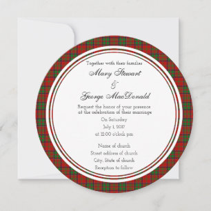 MacDonald of Glencoe Scottish Wedding Round Invita Einladung