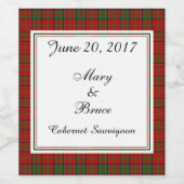 MacDonald of Glencoe Scottish Wedding Wine Label Weinetikett (Einzelnes Label)