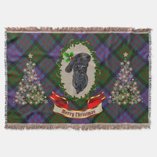 MacDonald Scottie Dog Christmas Throw Blanket Decke (Vorderseite)