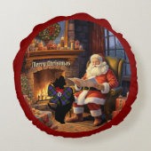 MacDonald Scottie Dog/Santa Personal Xmas Rundes Kissen (Rückseite)