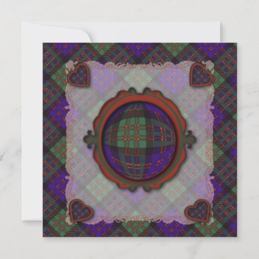 Macdonald Scottish clan tartan - Kariert Save The Date (Rückseite)