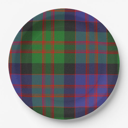 MacDonald Scottish Clan Tartan Kariertes Muster Pappteller (Vorderseite)