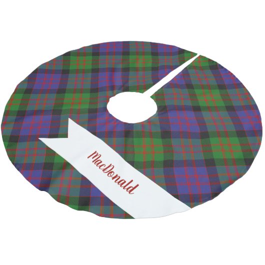 MacDonald Scottish Clan Tartan Kariertes Muster Polyester Weihnachtsbaumdecke (Schrägansicht)