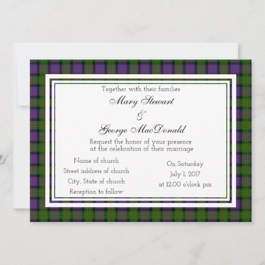 MacDonald Scottish Wedding Einladung (Vorderseite)