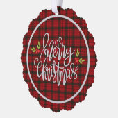 MacDonald Sleet Modern Scottish Tartan Weihnachten Ornament Karte (Links)