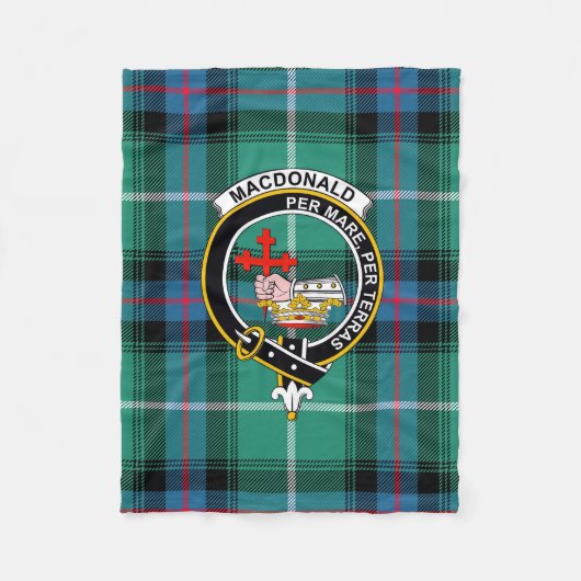 MacDonald Tartan, Badge & Crest Blanket Fleecedecke (Vorderseite)
