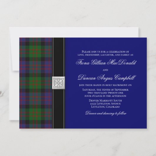 MacDonald Tartan Celtic Wedding Einladung (Vorderseite)