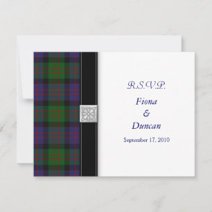 MacDonald Tartan Celtic Wedding Response Card RSVP Karte