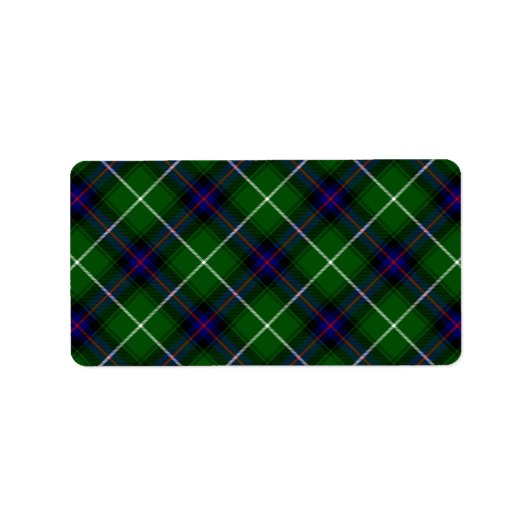 MacDonald Tartan grün kariert Adressaufkleber (Vorne)