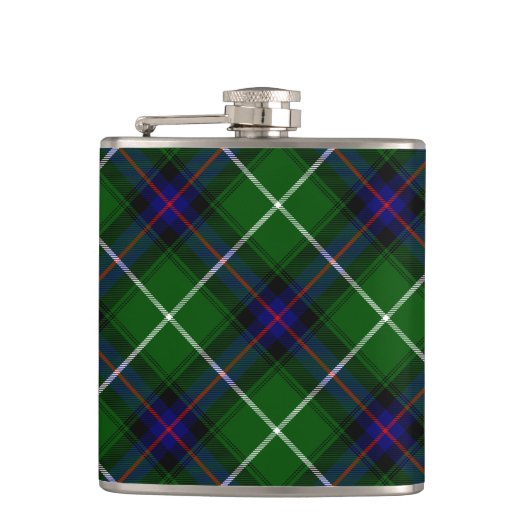 MacDonald Tartan grün kariert Flachmann (Vorderseite)