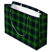 MacDonald Tartan grün kariert Große Geschenktüte (Rückseite Schrägansicht)