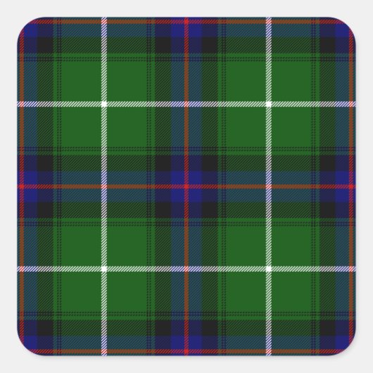 MacDonald Tartan grün kariert Quadratischer Aufkleber (Vorderseite)