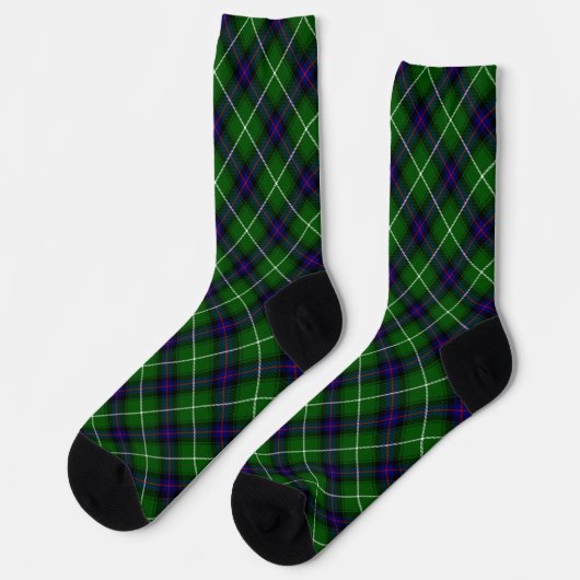 MacDonald Tartan grün kariert Socken (Linkes Detail)