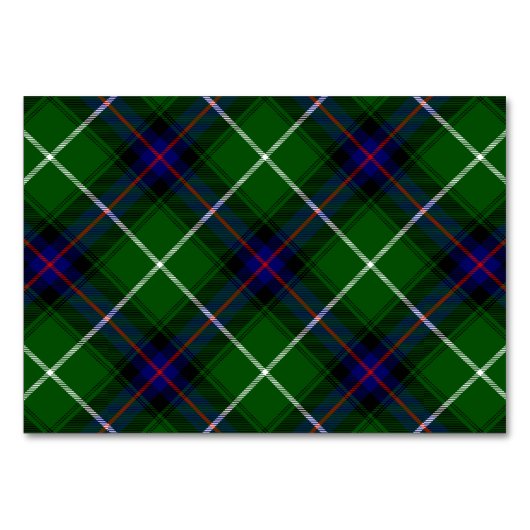 MacDonald Tartan grün kariert Tischnummer (Vorderseite)