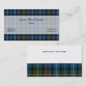 MacDonald Tartan-karierte kundenspezifische Visitenkarte (Vorne/Hinten)