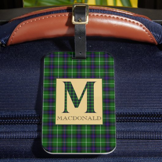 MacDonald Tartan Monogram M Gepäckanhänger (Vorderseite Insitu 2)